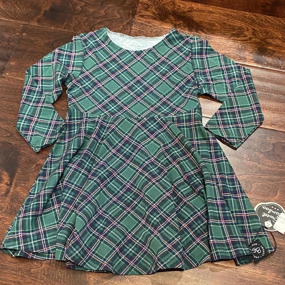 Sweet Bamboo Other - Sweet Bamboo Green Plaid Long Sleeve Dress 2T NWT